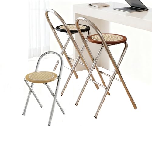 MACAGGTNTU Klappbar Barhocker Mit Rückenlehne, 46 65 75cm Klapphocker Mode Barstühle Hoch Küchenhocker Gartenstühle Mit Rückenlehne Und Fußstütze ﻿(Walnut Brown,75cm/29.5in) von MACAGGTNTU