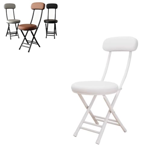 MACAGGTNTU Klappbare Barhocker Gepolsterte Küchenhocker 76cm Tragbare Klapphocker Klappstühle Tresenhocker Mit Rückenlehne Fußstütze(White) von MACAGGTNTU