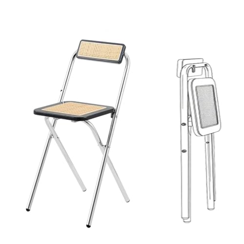MACAGGTNTU Klappbarer Barstuhl Klapphocker 45 55 65 75cm Barhocker Mit Rückenlehne, Faltbar Bar Hocker Quadrat Küchenhocker Tresenhocker ﻿(Black,75cm/29.5in) von MACAGGTNTU