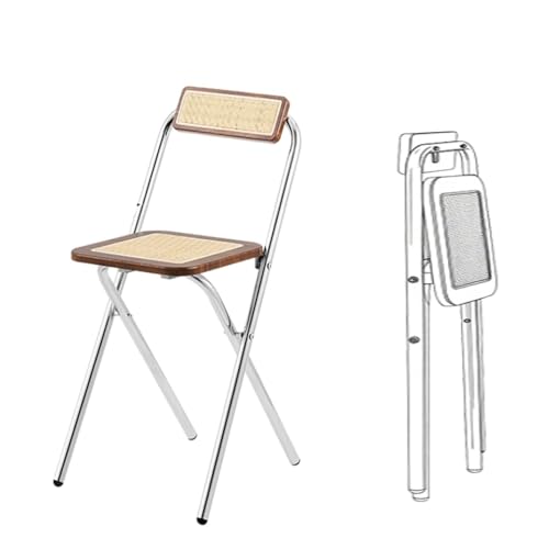 MACAGGTNTU Klappbarer Barstuhl Klapphocker 45 55 65 75cm Barhocker Mit Rückenlehne, Faltbar Bar Hocker Quadrat Küchenhocker Tresenhocker ﻿(Walnut Color,75cm/29.5in) von MACAGGTNTU