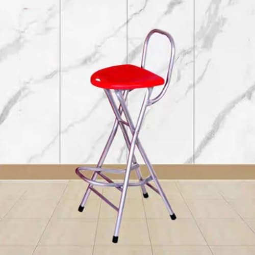 MACAGGTNTU Klapphocker Falthocker Hoch Barhocker 72cm Klapp-Essstuhl Outdoor Bar Hocker Mit Tragegriff, Tragbarer Klappstuhl Für Angeln Grillen Strand(Red) von MACAGGTNTU