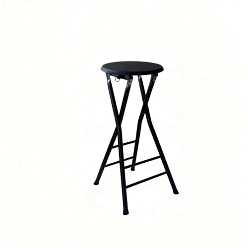 MACAGGTNTU Klapphocker Hoch Barhocker 60cm 70cm 80cm Klappbar Hocker Tresenhocker Rückenlos Hochocker Faltbar Küchenhocker Frühstückshocker(Black,70cm/27.5in) von MACAGGTNTU