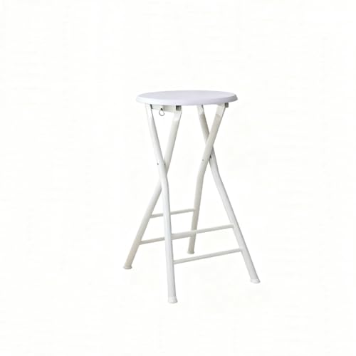 MACAGGTNTU Klapphocker Hoch Barhocker 60cm 70cm 80cm Klappbar Hocker Tresenhocker Rückenlos Hochocker Faltbar Küchenhocker Frühstückshocker(White,70cm/27.5in) von MACAGGTNTU