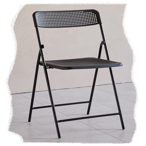 MACAGGTNTU Klappstuhl Klappbar Barhocker 45cm Küchenhocker Gartenstühle Tragbarer Klapp Essstuhl Tresenhocker Mit Rückenlehne, Leicht Und Tragbar(Black) von MACAGGTNTU