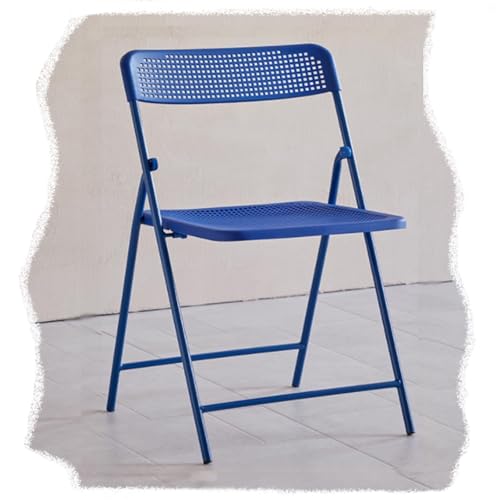 MACAGGTNTU Klappstuhl Klappbar Barhocker 45cm Küchenhocker Gartenstühle Tragbarer Klapp Essstuhl Tresenhocker Mit Rückenlehne, Leicht Und Tragbar(Blue) von MACAGGTNTU