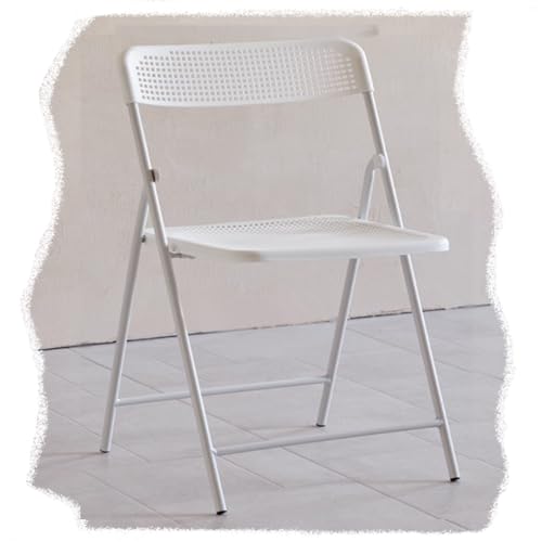 MACAGGTNTU Klappstuhl Klappbar Barhocker 45cm Küchenhocker Gartenstühle Tragbarer Klapp Essstuhl Tresenhocker Mit Rückenlehne, Leicht Und Tragbar(White) von MACAGGTNTU