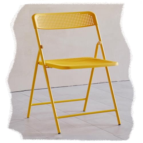 MACAGGTNTU Klappstuhl Klappbar Barhocker 45cm Küchenhocker Gartenstühle Tragbarer Klapp Essstuhl Tresenhocker Mit Rückenlehne, Leicht Und Tragbar(Yellow) von MACAGGTNTU