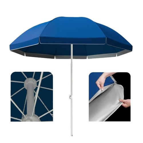 MACAGGTNTU Kleiner Terrassenschirm 2.2m 2.4m Gartenschirm Marktschirm Mit Volant, Rund Sonnenschirm Für Außenbereich Marktschir Mit UV-Schutz(Blue,2.4m/7.8ft) von MACAGGTNTU