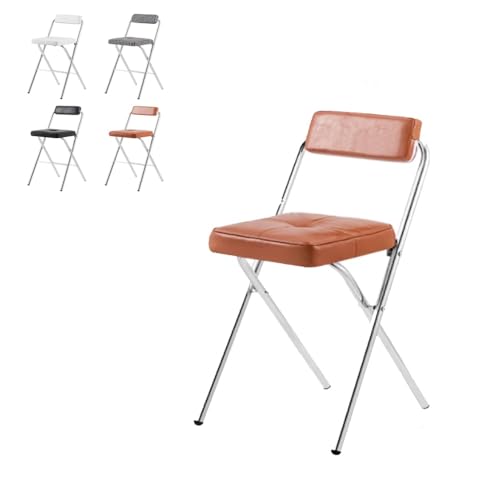 MACAGGTNTU Quadrat Klappbar Barhocker Mit Rückenlehne, Gepolsteter Klapphocker 45 55 65 75cm Küchenhocker Tragbarer Tresenhocker Gartenhocker(Brown,75cm/29.5in) von MACAGGTNTU