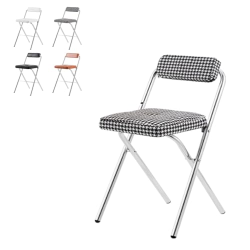 MACAGGTNTU Quadrat Klappbar Barhocker Mit Rückenlehne, Gepolsteter Klapphocker 45 55 65 75cm Küchenhocker Tragbarer Tresenhocker Gartenhocker(Checkered,65cm/25.5in) von MACAGGTNTU