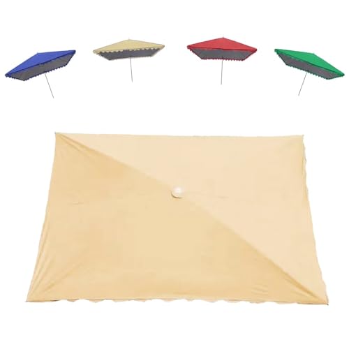 MACAGGTNTU Rechteckig Sonnenschirm Ersatzbezug 200x150cm 250x200cm 300x200cm Außenbereich Gartenschirm Ersatzabdeckung Für Terrasse Markt Strand Pool(Khaki,250x200cm/8'x6.5') von MACAGGTNTU
