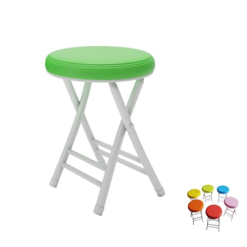 MACAGGTNTU Runde Klapphocker Gepolstert Barhocker Klappstuhl 50cm Faltbarer Tresenhocker Küchenhocker Mit Fußstütze Für Garten Esszimmer Bar(Dark Green) von MACAGGTNTU