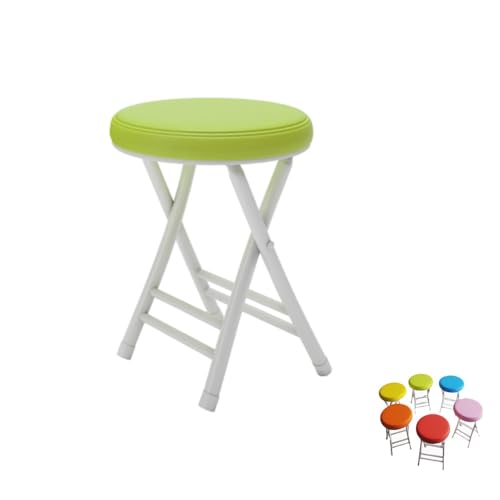 MACAGGTNTU Runde Klapphocker Gepolstert Barhocker Klappstuhl 50cm Faltbarer Tresenhocker Küchenhocker Mit Fußstütze Für Garten Esszimmer Bar(Light Green) von MACAGGTNTU