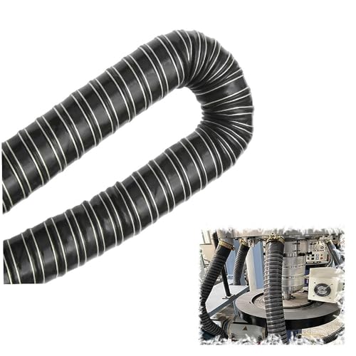 MACAGGTNTU Schwarz Abluftschlauch Silikon Luftkanalschlauch 45 51 89 102 127 152mm Flexible Kanalschläuche Trockner Lufttransportschlauch(10m/32.8ft,305mm) von MACAGGTNTU