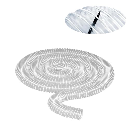 MACAGGTNTU Spiralschlauch PVC Absaugschlauch Staubsammelschlauch ID 30 50 70 80 100 120 140mm Länge 1 2 3 4 5 6 7 8 10 Meter, Transparent(6m/19.6ft,100mm/3.94in) von MACAGGTNTU