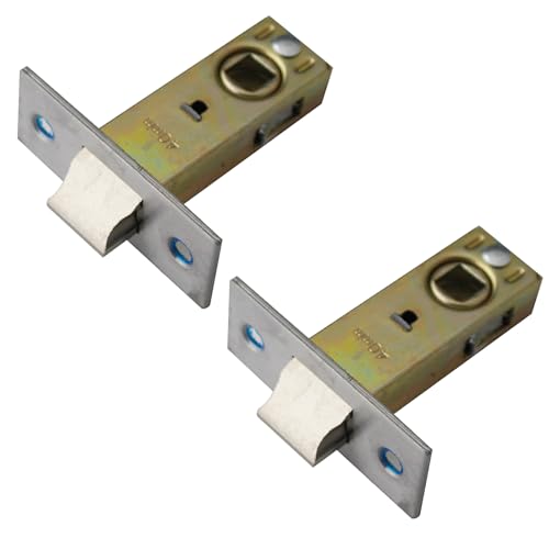 2 Stück 40 mm Flachrohr-Einsteckriegel, Edelstahl-Türriegel, gefederter Hebel von MACHSWON