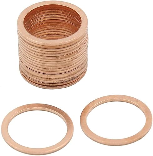 20 St. 18mm Innendurchmesser Kupfer Automotive Motor Unterlegscheiben Platte Dichtungen Ringe 20 St. 18mm Innendurchmesser Kupfer Automotive Motor Unterlegscheiben Platte Dichtungen Ringe von MACHSWON