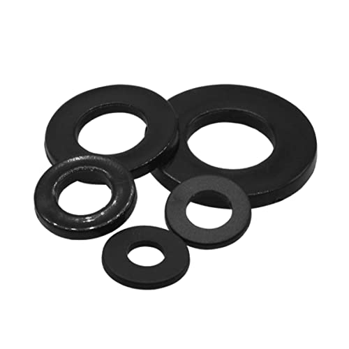 MACHSWON 100 Stück schwarze Nylon-Flachdichtung M10 ID 20 mm OD 1 mm dick Kunststoff Unterlegscheiben Ringe Ösen PA66 Nylon Unterlegscheibe Isolierung Kunststoff Unterlegscheibe von MACHSWON