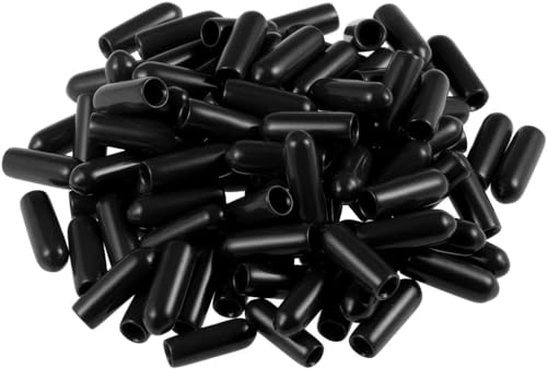 MACHSWON 4mm Gummiendkappen Vinyl Runde Endkappe Abdeckung Ende Sicherheitsabdeckung,Schwarz, 100 Stk. MACHSWON 4mm Gummiendkappen Vinyl Runde Endkappe Abdeckung Ende Sicherheitsabdeckung,Schwarz, 100 Stk. von MACHSWON