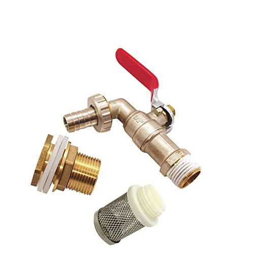 MACHSWON IBC Wassertankhahn 1/2 Zoll IBC Tankadapter Gartenschlauch Gewinde Wasserhahn Wassertank Ventil Schlauchverbinder Messing Wasserhahn Armatur mit Basisfilter MACHSWON IBC Wassertankhahn 1/2 Zoll IBC Tankadapter Gartenschlauch Gewinde Wasserhahn Wassertank Ventil Schlauchverbinder Messing Wasserhahn Armatur mit Basisfilter von MACHSWON