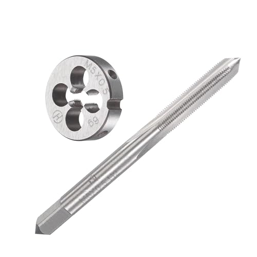 MACHSWON M5 x 0,5 mm metrisches Gewindeschneider-Set – Maschinengewindebohrer mit rundem Gewindeschneider-Set für Gewindereparatur von MACHSWON