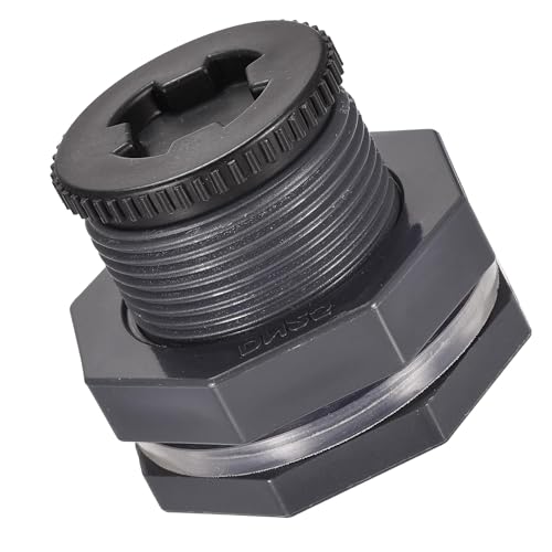 MACHSWON PVC Schotttankadapter mit Steckverschraubung G1 Gewinde für Regentonnen Wassertank Aquarien Teiche 3er Set von MACHSWON