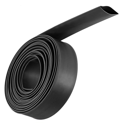 MACHSWON Schrumpfschlauch, 20 mm Durchmesser, 34 mm, flache Breite, 2:1 Verhältnis, elektrische Kabelwicklung, Schrumpfschlauch, 7 m, Schwarz von MACHSWON