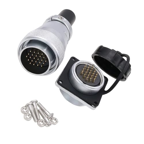 MACHSWON WEIPU WS28 24-poliger Luftfahrt-Kreisstrom-Steckverbinder, wasserdicht, IP67-Stecker, Kabelstecker + Buchse, staubdicht, robust, industrieller Rundstecker von MACHSWON