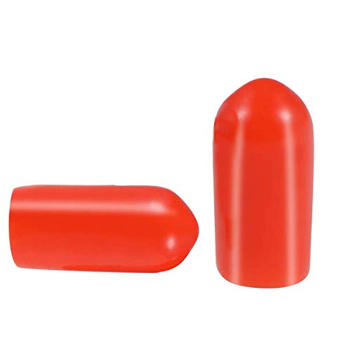 Schraubgewinde-Protektoren, Innendurchmesser 5,5 mm, rot, PVC-Gummi, Rundrohr-Schraubenkappe, Kunststoff-Endkappe, Gewindeschutz, rot, 50 Stück von MACHSWON