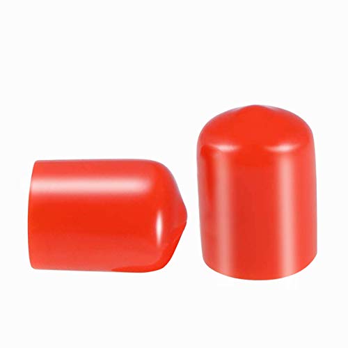 Schraubgewinde-Schutz, Innendurchmesser 14 mm, rot, PVC-Gummi, runde Rohrschraubenkappe, Kunststoff-Endkappe, Gewindeschutz, rot, 100 Stück von MACHSWON