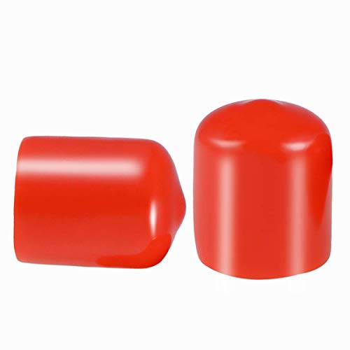 Schraubgewinde-Schutz, Innendurchmesser 15 mm, rot, PVC-Gummi, Rundrohr-Schraubenkappe, Kunststoff-Endkappe, Gewindeschutz, rot, 50 Stück von MACHSWON