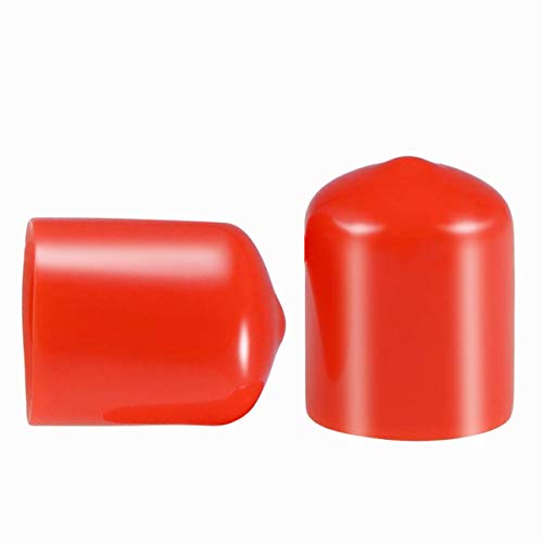 Schraubgewinde-Schutz, Innendurchmesser 18 mm, rot, PVC-Gummi, Rundrohr-Schraubenkappe, Kunststoff-Endkappe, Gewindeschutz, rot, 50 Stück von MACHSWON