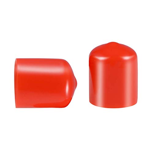 Schraubgewinde-Schutz, Innendurchmesser 19 mm, rot, PVC-Gummi, Rundrohr-Schraubenkappe, Kunststoff-Endkappe, Gewindeschutz, rot, 50 Stück von MACHSWON