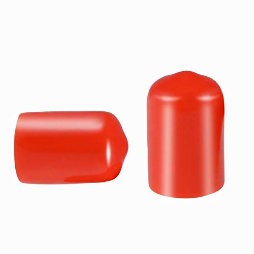 Schraubgewinde-Schutz, PVC-Gummi, runde Rohrschraubenkappe, Kunststoff-Endkappe, Gewindeschutz, rot, Innendurchmesser 12 mm, 50 Stück von MACHSWON