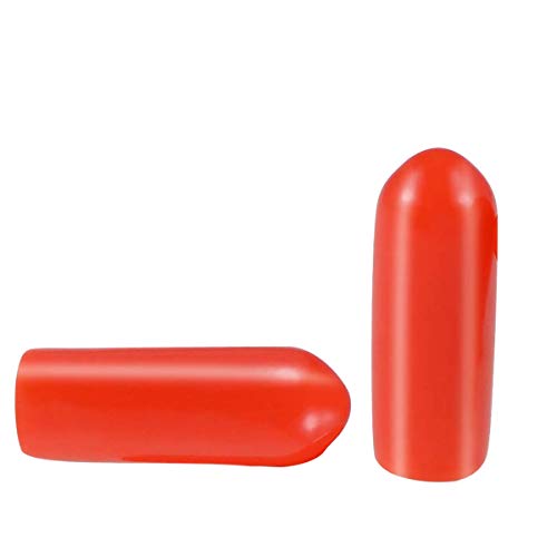 Schraubgewinde-Schutz, PVC-Gummi, runde Rohrschraubenkappe, Kunststoff-Endkappe, Gewindeschutz, rot, Innendurchmesser 4 mm, 50 Stück von MACHSWON