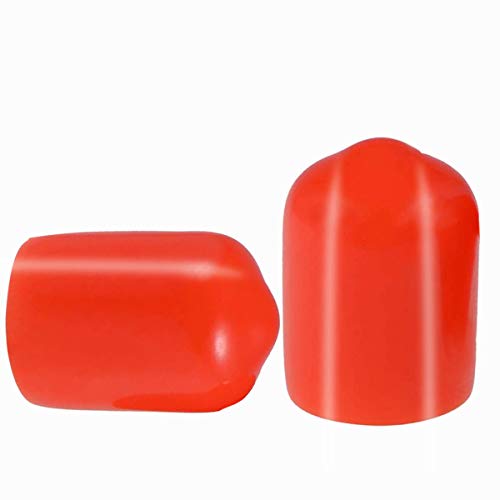 Schraubgewinde-Schutz, PVC-Gummi, runde Rohrschraubenkappe, Kunststoff-Endkappe, Gewindeschutz, rot, Innendurchmesser 9 mm, 100 Stück von MACHSWON