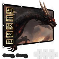 Leinwand de tragbare Projektionswand de Polyester mit schwarzer Umrandung de 25 mm Betrachtungswinkel de 179° Einfache Installation (120', 240x180cm, von MACLEAN