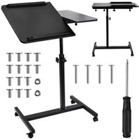 Maclean Laptop-Tisch Höhenverstellbar von 59 bis 89 cm Doppelte Tischplatte bis zu 90° kippbar Räder mit Bremsen Belastbarkeit from bis zu 30 kg von MACLEAN