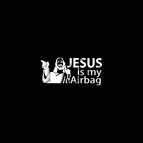 MACMRD Auto Aufkleber 12,7 cm * 5,8 cm Jesus Ist Mein Airbag Vinyl Auto Motorrad Aufkleber Aufkleber Schwarz/Silber von MACMRD