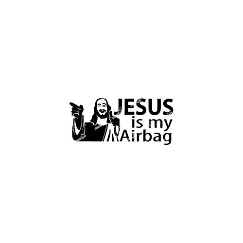 MACMRD Auto Aufkleber 12,7 cm * 5,8 cm Jesus Ist Mein Airbag Vinyl Auto Motorrad Aufkleber Aufkleber Schwarz/Silber von MACMRD