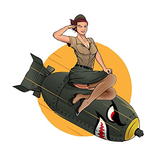 MACMRD Auto Aufkleber 13 cm * 11,9 cm Für Pin Up Girl Bomben Autoaufkleber Creative Camper Kratzfester Aufkleber Für von MACMRD