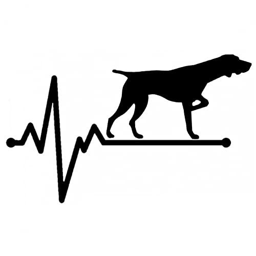 MACMRD Auto Aufkleber 15,4 cm * 9,8 cm Persönlichkeit Jagdhund Jagd Herzschlag Vinyl Schwarz/Silber Auto Aufkleber von MACMRD