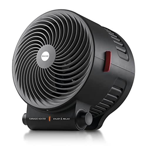 MACOM Enjoy & Relax 938 TORNADO HEATER Leistungsstarker Heizlüfter 2000 W, Raumthermostat, Kippsicherheit, 35% reduzierte Aufheizzeit dank Vortex-Lüfter von Macom