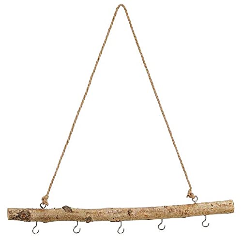 MACOSA CP52308 Deko-AST Birkenholz mit Haken zum hängen Hängeast Holzstange Fensterdeko Holz-Hänger Hängezweig Hängedeko Landhaus Zweig Dekohänger von MACOSA HOME