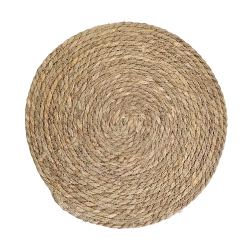 MACOSA CP53021_x4 Platzset 4 STK. Stroh rund Braun Naturfarben Platzmatten Strohmatte modern Boho Tischset Tisch-Untersetzer Teller-Unterlage Platzdeckchen Tischmatte von MACOSA HOME