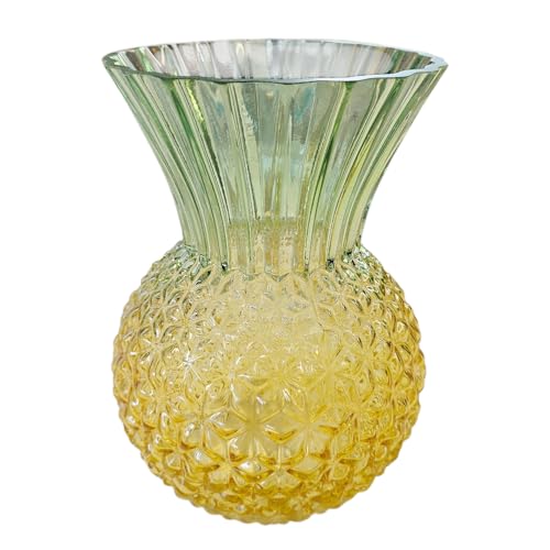 MACOSA HO364001 Deko Glasvase Ananas Design 22 cm Gelb Grün Farbverlauf Vase rund strukturiert Glas Blumenvase modern für Wohnzimmer Küche Esstisch Fensterbank Sommer Tischdeko MACOSA HO364001 Deko Glasvase Ananas Design 22 cm Gelb Grün Farbverlauf Vase rund strukturiert Glas Blumenvase modern für Wohnzimmer Küche Esstisch Fensterbank Sommer Tischdeko von MACOSA HOME