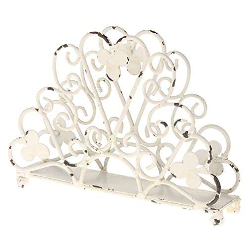 MACOSA HOME Serviettenständer vintage Antik-Weiß Metall Tisch-Dekoration Aufbewahrung Servietten-Halter Servietten-Korb Serviettenspender Tischdeko von MACOSA HOME