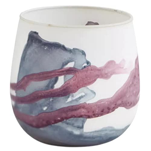 MACOSA MS_PAH7204 Teelichthalter Windlicht bunt 12 cm Glas rund modernes Design Deko Glaswindlicht Tisch-Dekoration Kerzenhalter Teelicht-Halter von MACOSA HOME