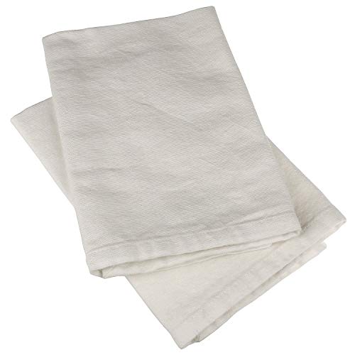 MACOSA SA01978 Stoffservietten Antik-Weiß 2er Set 40 x 40 cm 100% Baumwolle Stoff-Servietten waschbar Tischwäsche Tisch-Dekoration Mundservietten von MACOSA HOME