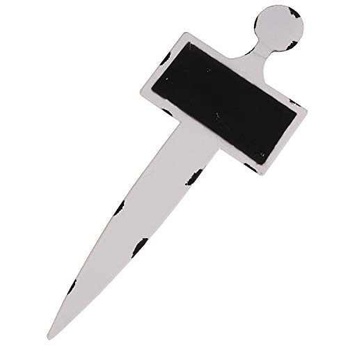 MACOSA SA8019 2er Set Kräuter-Schilder Metall Weiß Tafel zum beschriften Pflanzenstecker Kräutergarten Steckschild Pflanzenschild Kräuterstecker vintage von MACOSA HOME